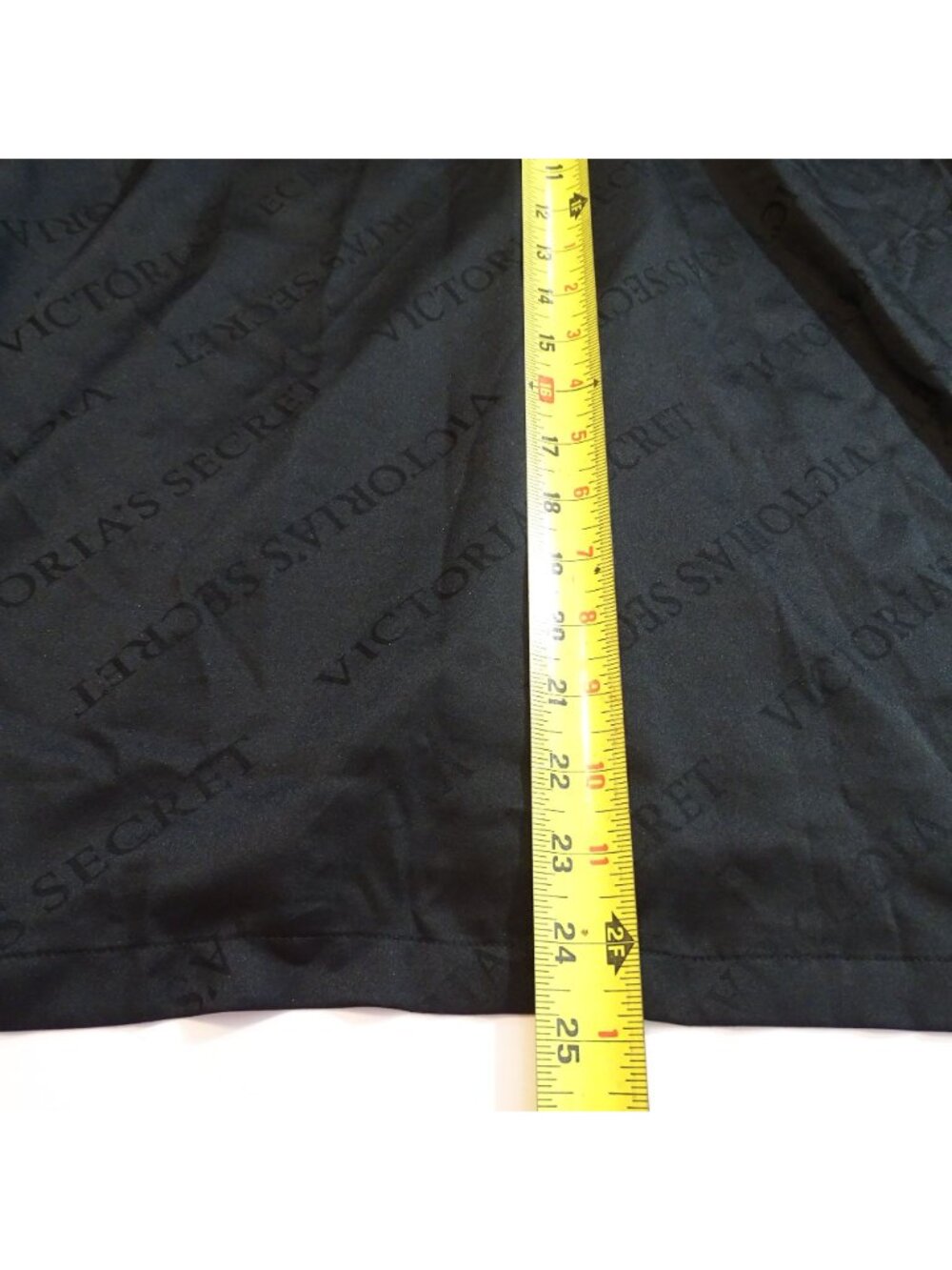 Victorias Secret 2 pc Black Pajama Set Satin Logo Jacquard Size XS Long Sleeve - Picture 14 of 16